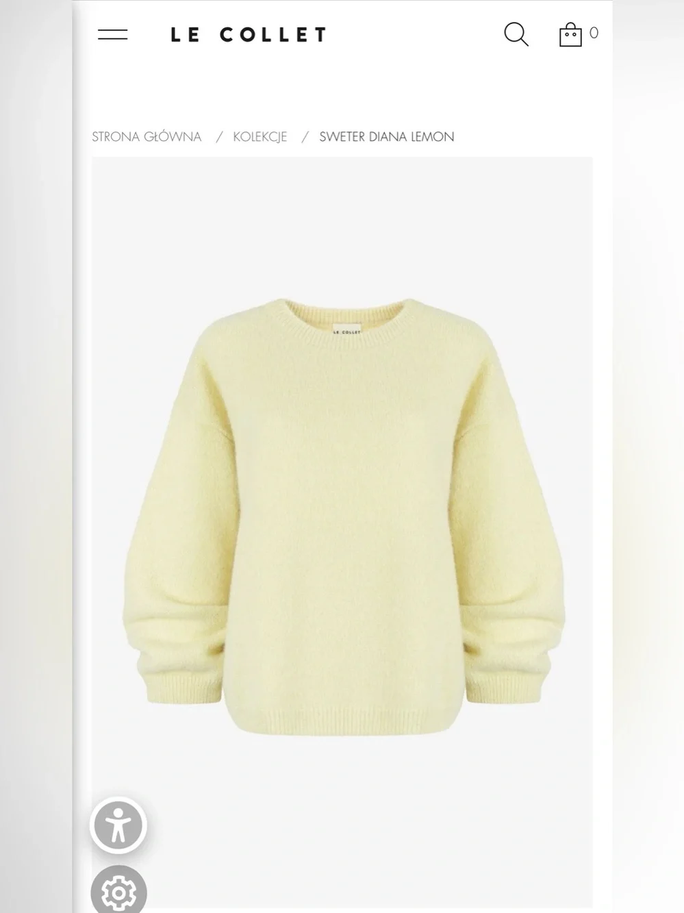 Lemon Crewneck Sweater - Soft Pale Yellow